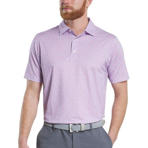 FootJoy Other - FootJoy Men's Pink Lemonade Skyway Floral Sketch Print Lisle Polo Size XL